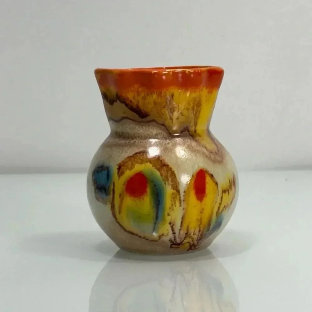 Vintage West Germany Handmade Colorful‎ Bud Vase